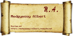 Medgyessy Albert névjegykártya